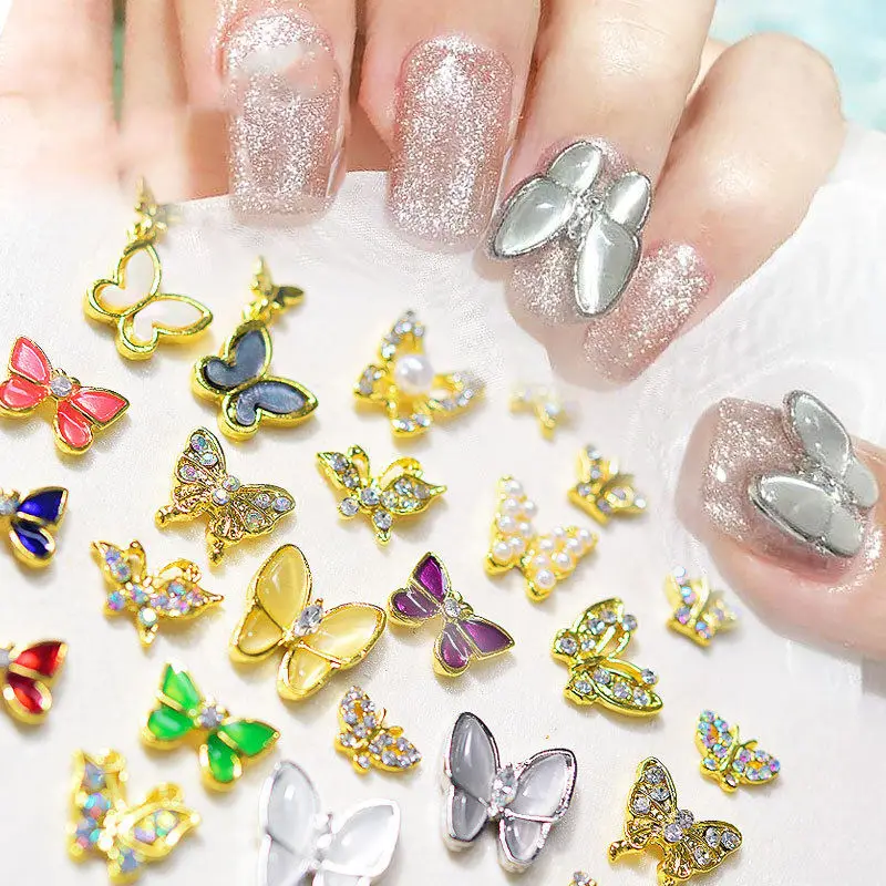 2023 nail jewelry three-dimensional butterfly rhinestone decoration nail art jewelry diy nail jewelry wholesale cosmetics DN21