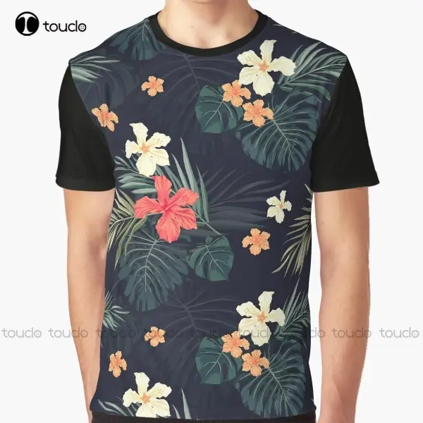 

Dark Tropical Flowers Graphic T-Shirt Custom Aldult Teen Unisex Digital Printing Tee Shirts Custom Gift Xxs-5Xl Streetwear