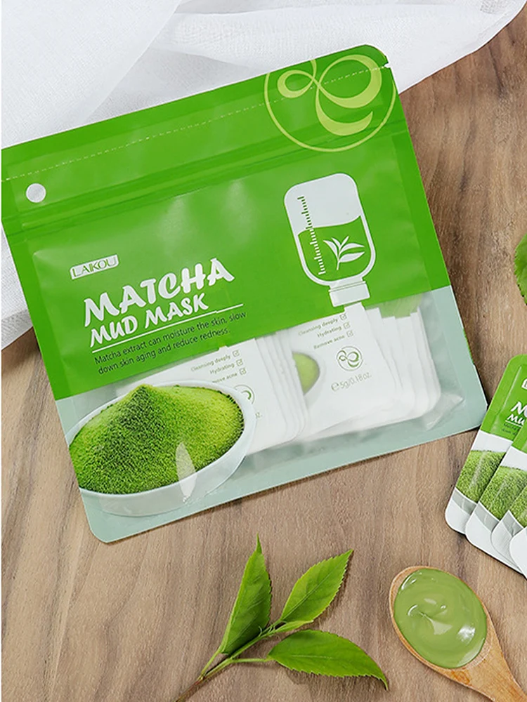 

Маска для лица с зеленой глиной маття, 12 шт.