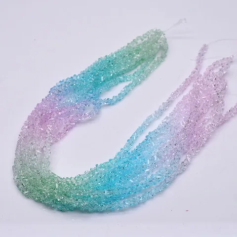 Shining Triangle Glass Beads Gradient Color 4mm 130pcs Crystal Glass Beads  For Jewelry Making  DIY Handmade Bracelet Wholesale