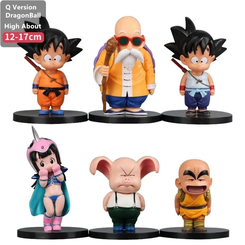 Dragon Ball Figure Q Version Wukong Xiaolin Qiqi Oolong Turtle Fairy Action Figure Cute Doll Car Decoration ModelToy Doll Gifts