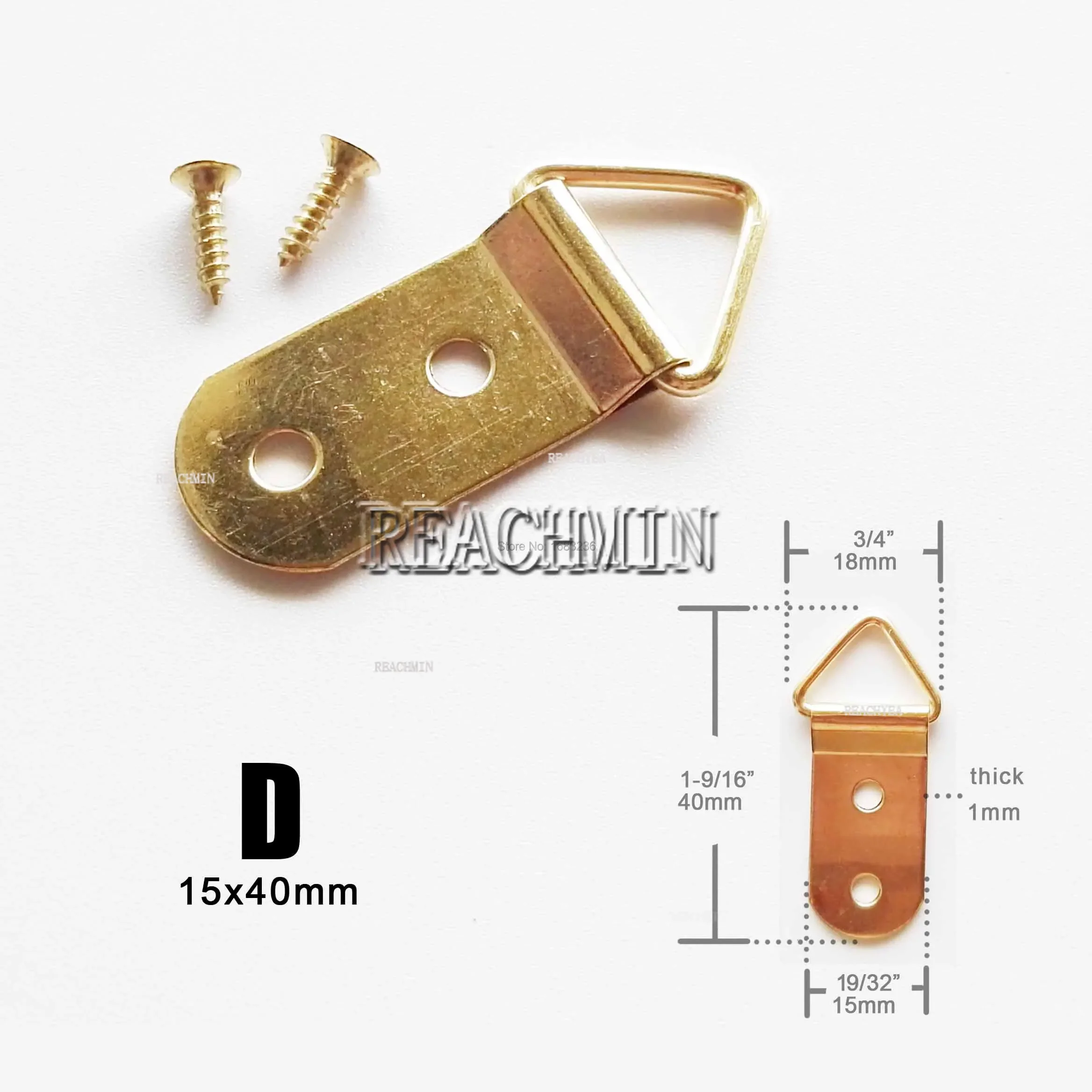 Золотые треугольные D-образные кольца вешалка для фоторамки подвесные