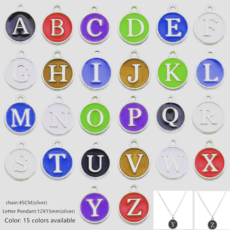 

Mixed Letter Bead Enamel Metal Letter Pendant -sided Initials Pendant A-z Letter Pendant Necklace Bracelet Jewelry Making