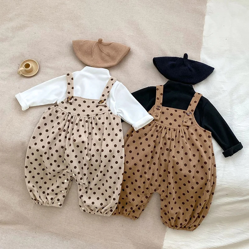 

MILANCEL Baby Clothing Set Toddler Girls Suit Corduroy Overall And Base Blouse Infant Outfit