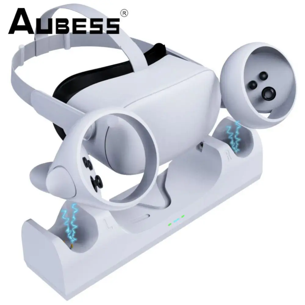 

Базовая подставка для зарядного устройства со светодиодным дисплеем, ручной контроллер для гарнитуры Oculus Quest 2, аксессуары для очков виртуальной реальности