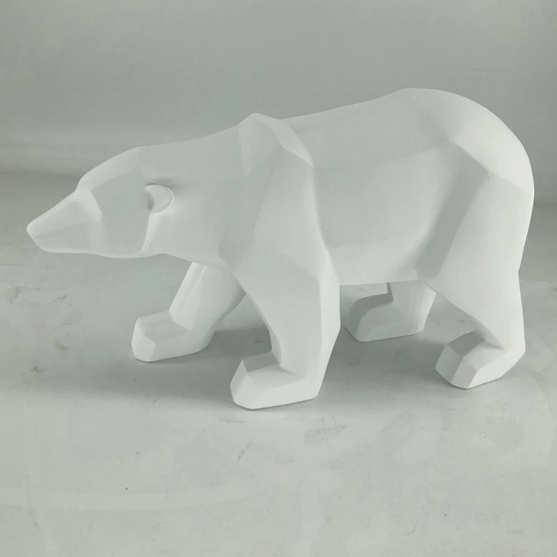 

Escultura abstracta moderna y sencilla para decoración del hogar, estatua de oso Polar geométrico, adornos de escritorio