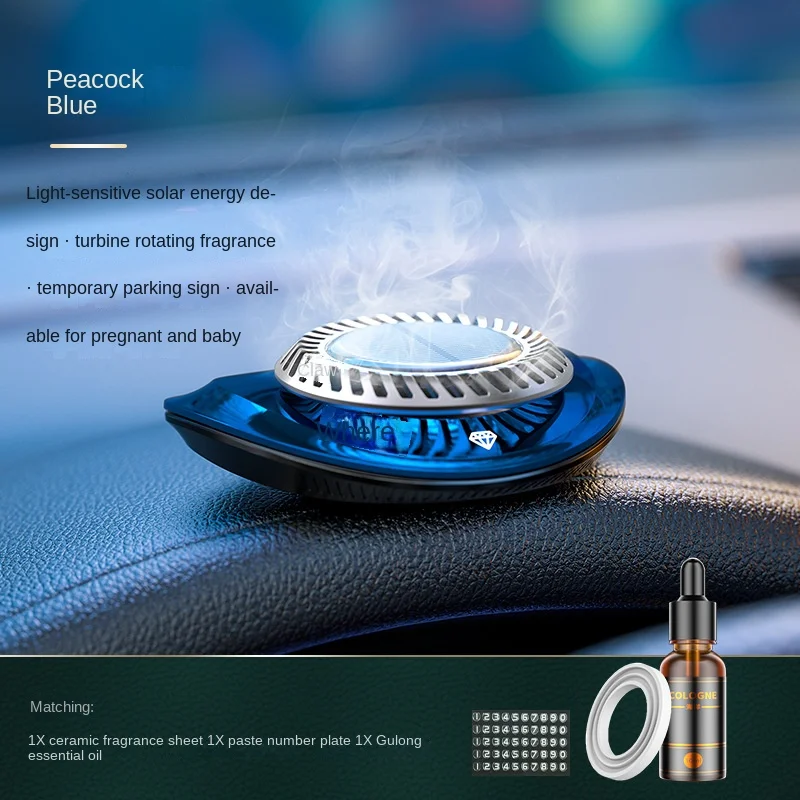 Solar Car Aromatherapy Essential Oil Car Decoration Perfume Seat Fragrance Car Perfume Gift Car Freshner Air Scent  Car Parfum images - 6