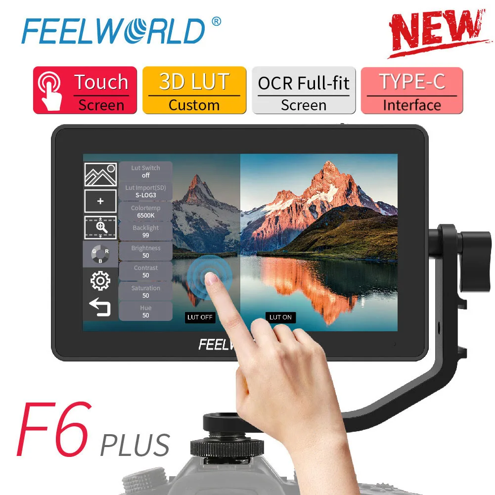 

Монитор FEELWORLD F6 PLUS V2 4K 6-дюймовый для камеры DSLR полевой монитор 3D LUT сенсорный экран IPS FHD 1920x1080 видеокамера