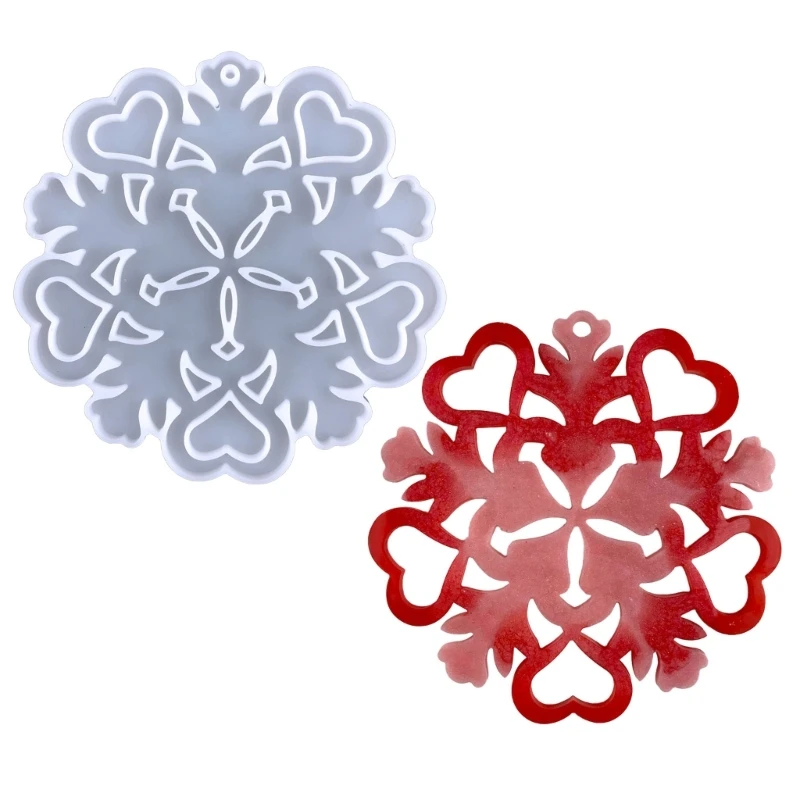 

Рождественская силиконовая форма, форма для брелка из смолы, форма для отлива Снежинки из эпоксидной смолы для изготовления ювелирных изде...