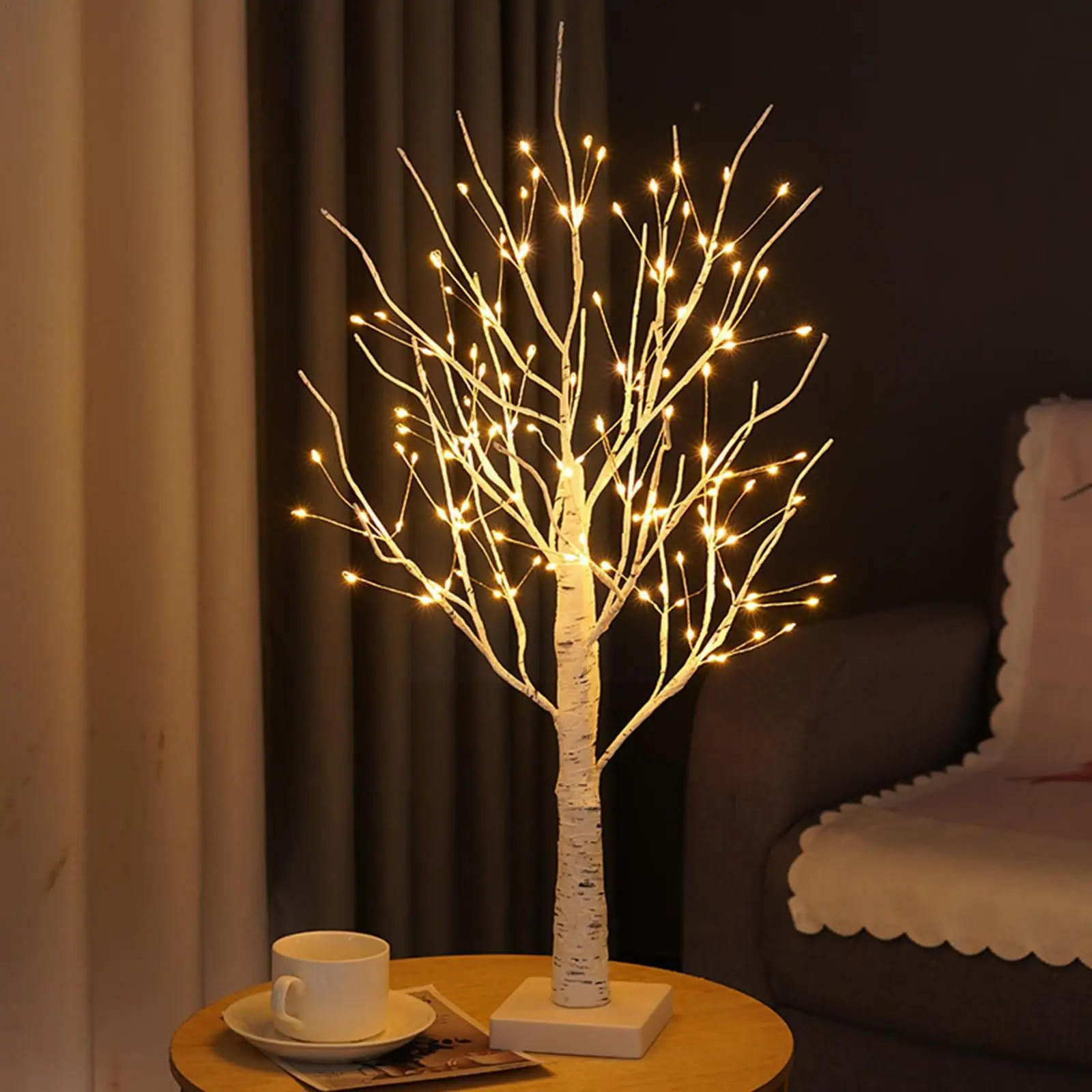 

LED Night Light Mini Christmas Tree Copper Wire Garland Lamp For Kids Home Bedroom Decoration Decor Fairy Light Holiday Lig U0G1