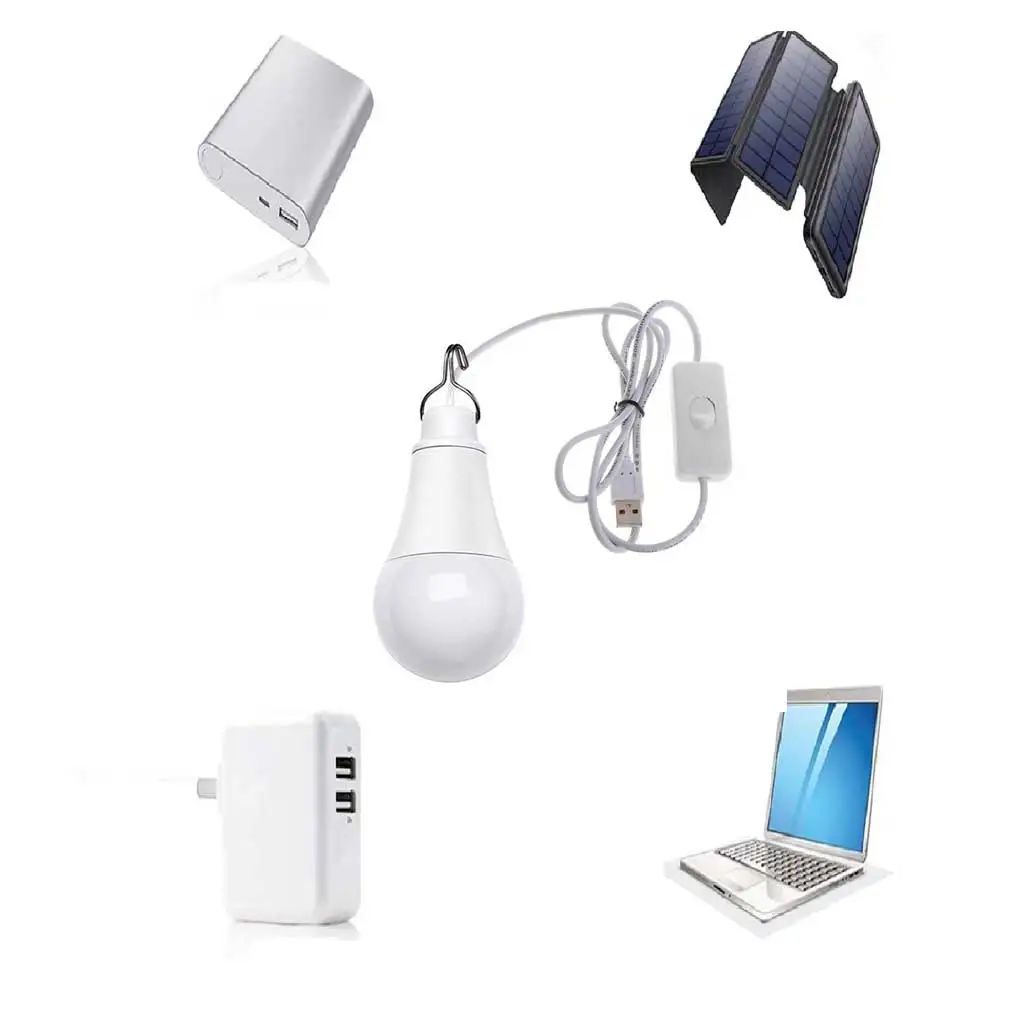 

USB Bulb Light with Hook Adjustable Durable Lanterns Emergency Night Lamp