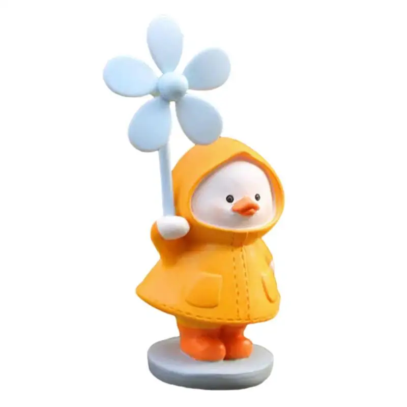 

Resin Raincoat Duck Car Figurine Motorcycle Handlebar Raincoat Duck Shaped Ornament Cute Anime Pendant Decoration Accessories