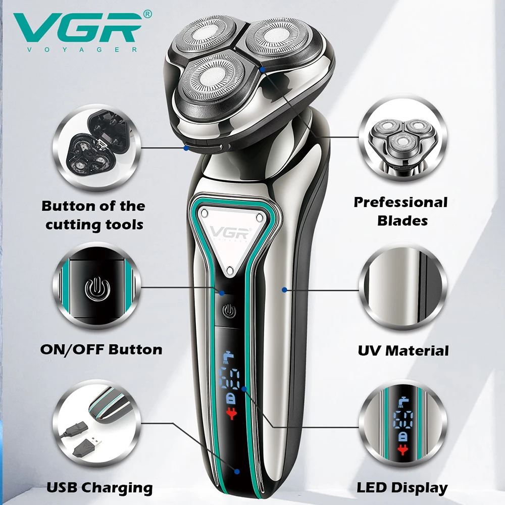 Electric Razor For Men Shaver Electric Shaver Rechargeable Shaving Machine Beard Razor Wet-Dry Dual Use Beard Trimmer enlarge