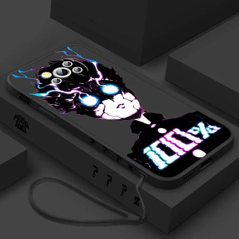Mob Psycho 100 Anime For POCO X6 X5 X4 X3 NFC F6 F5 F4 F3 M6 M5 M4 M3 C65 C40 C55 Pro GT Liquid Left Rope Phone Case
