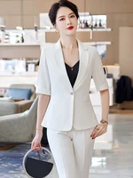 spring high end business wear office women blazer suit 2 piece set 2022 new korean style slim female jacket casual ninth pants