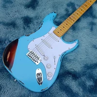 immediate delivery st strat handmade guitar sky blue do old custom body old hardware