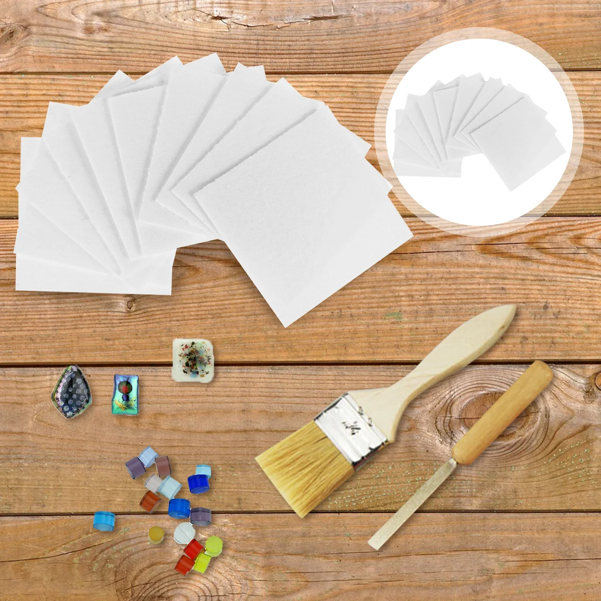 

30 Sheets Glass Hot Melt Paper Ceramic Fiber Square Shelf Liner Firing Jewelry Tools DIY Kiln Accessories Pottery