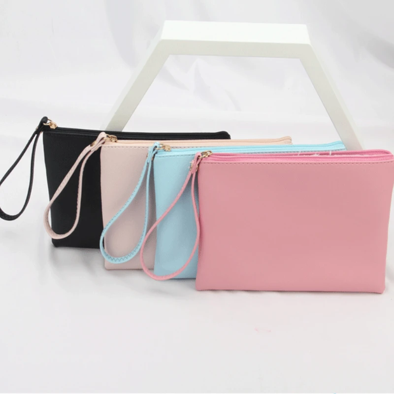 

Portable Cosmetic Bag 2022 New Solid Color PU Advanced Storage Bag Simple and Lightweight Hand Bag Cosmetiquera Para Maquillaje