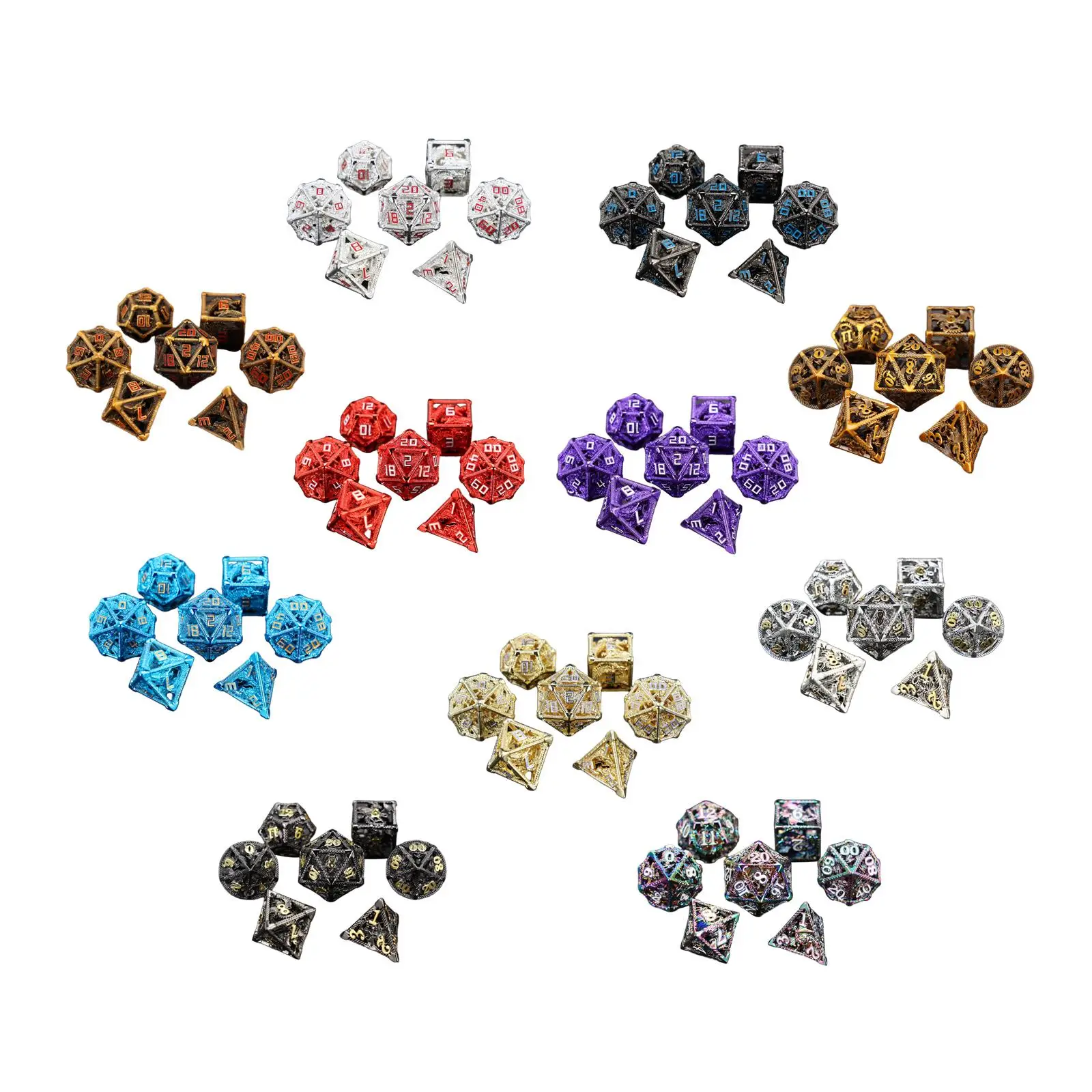 Металлические многогранные игральные кости аксессуары для игр ролевые