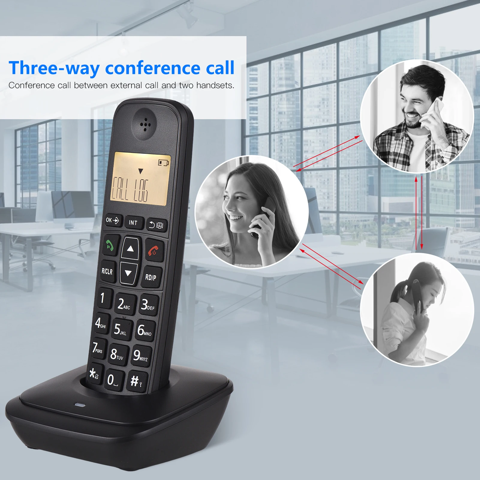 Беспроводной Расширяемый Телефон Bisofice С Жк-дисплеем 50 Телефонные Звонки