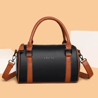 fashion trend luxury designer handbags for women genuine leather boston casual vintage tote shoulder bags black messenger bag