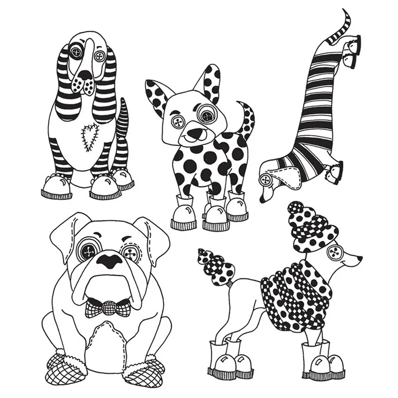 

Mixed Lovely Animal Dogs Clear Stamp Card Album Photo Making DIY Scrapbooking Crafts Stencil For Decoration 2022 New