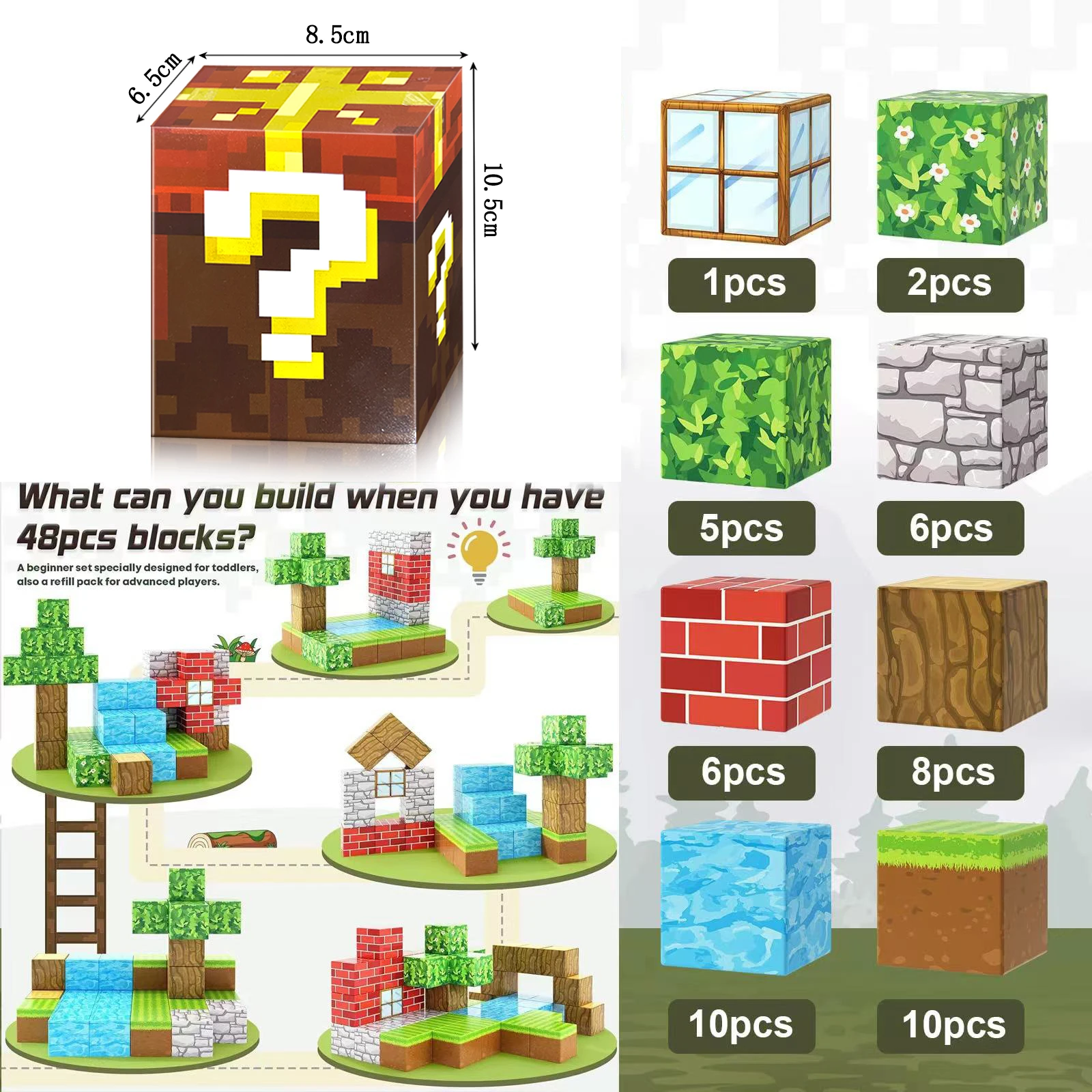 48 шт. магнитные блоки стебель Монтессори сенсорные игрушки для малышей подарки