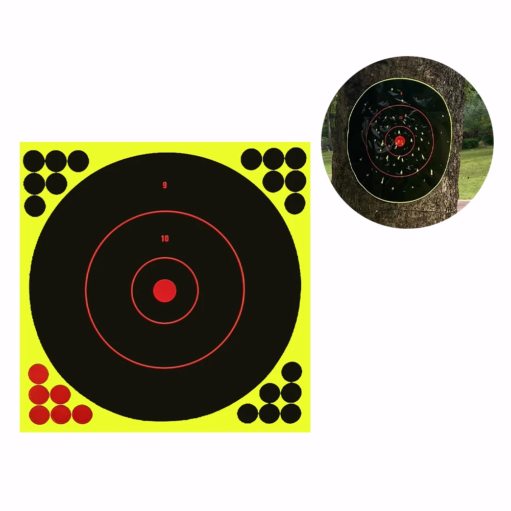 

10pcs Splatter Flower 17-Inch Targets Stickers Adhesive Reactivity Targets Paper Gun Binders Aim Training Hunting Target Sticker
