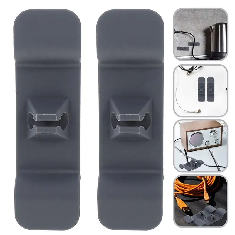 

2Pcs Cable Organizer Self-adhesive Cord Organizer Wire Cord Cable Wrap Holder