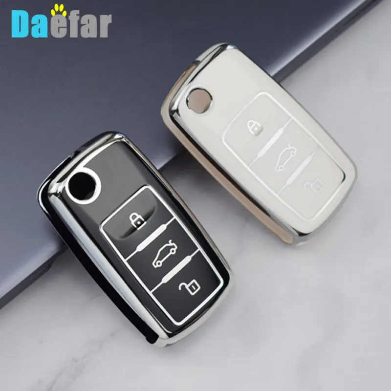 

Модный ТПУ чехол для автомобильного ключа чехол для ключей для VW Volkswagen Polo Tiguan Passat Golf Jetta Lavida Skoda Octavia защитный чехол сумка