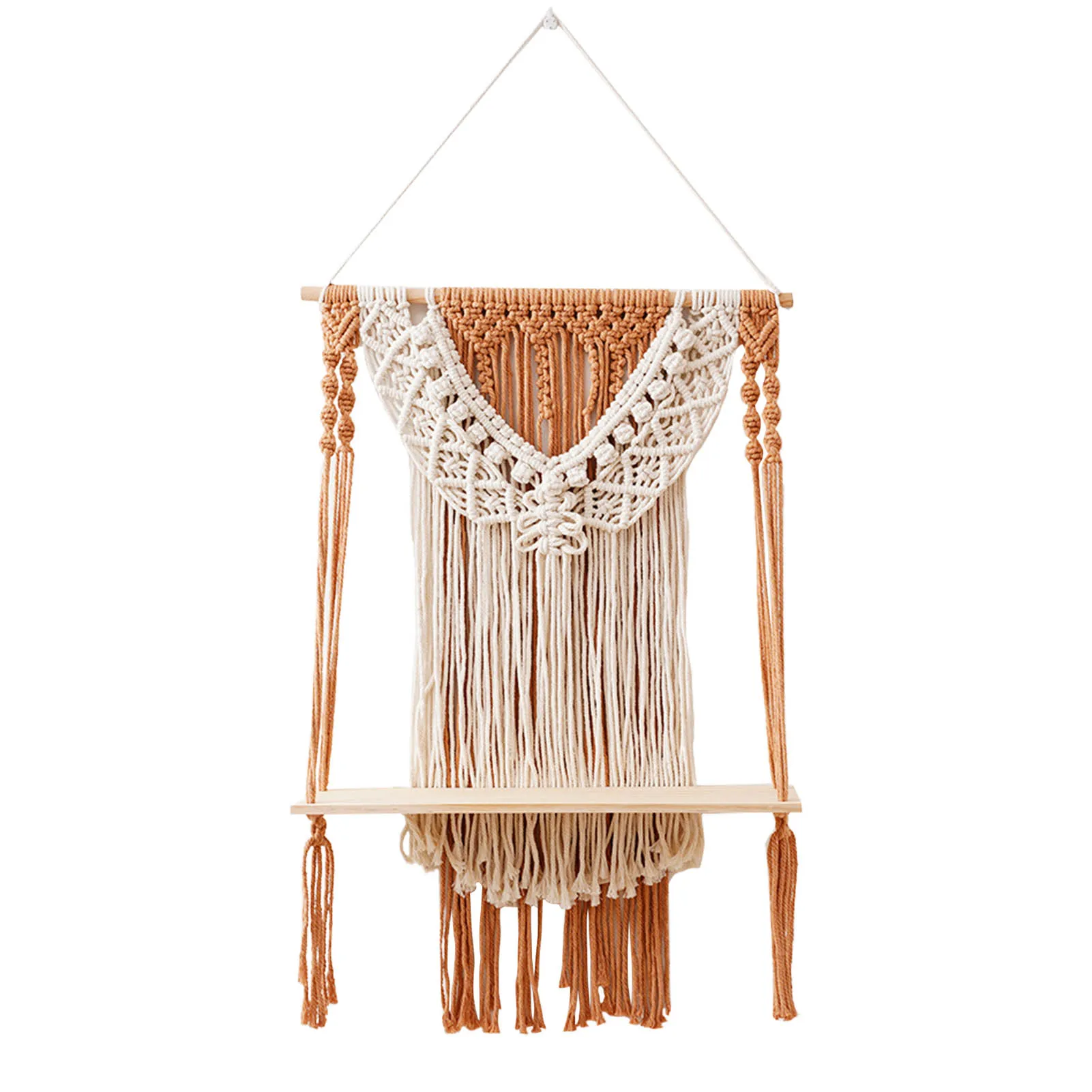 

Macrame Wall Er - Macrame Shelf - Macrame Wall Shelf Woven Home Organizer Decor - Wooden Storage Floating Shelves For Small Plan