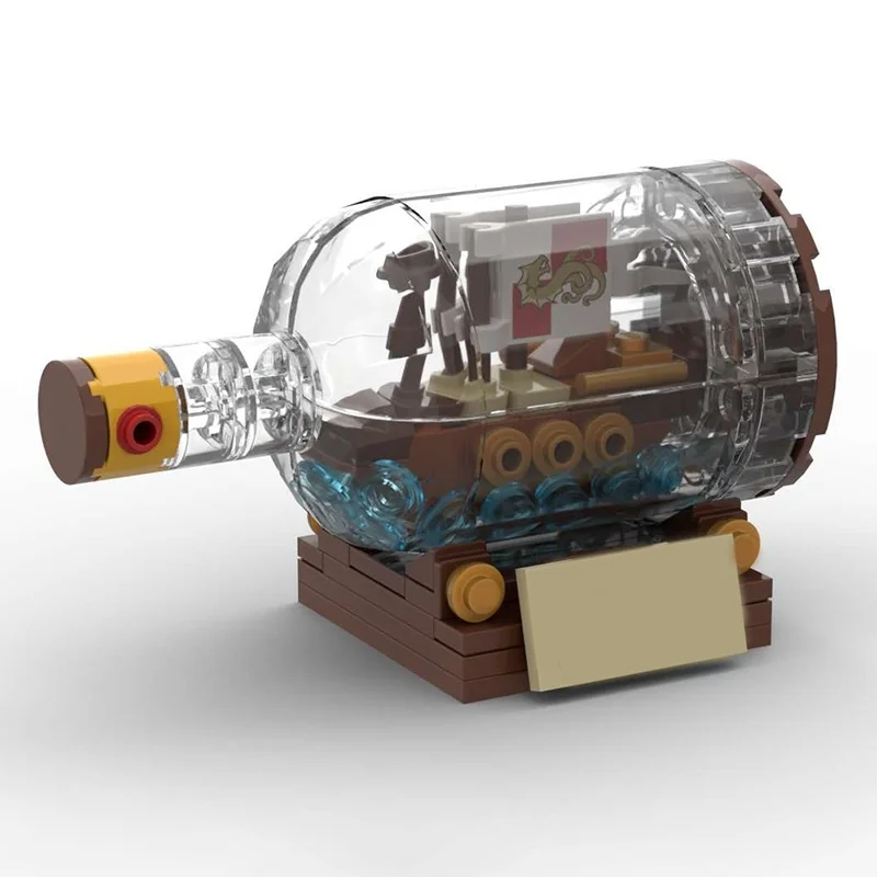Фото Набор из 98 деталей MOC: Пираты Дисней, Карибское море, микро-модель корабля в бутылке, конструктор, игрушка, строительные блоки, рождественский подарок, идея для сборки №1