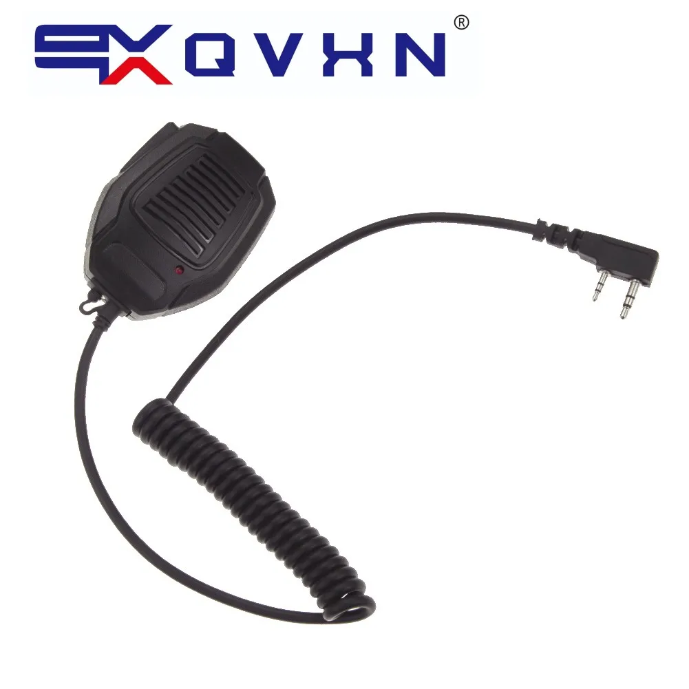 QVXN-altavoz IP54 impermeable PTT para walkie-talkie, micrófono de hombro para walkie-talkie, Para Kenwood Baofeng TYT