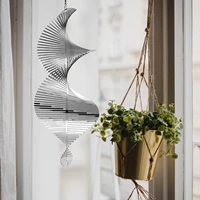 3d metal windmill spinner stainless steel spiral wind spinners catcher with 360rotating hook unique magical swivel outdoor art