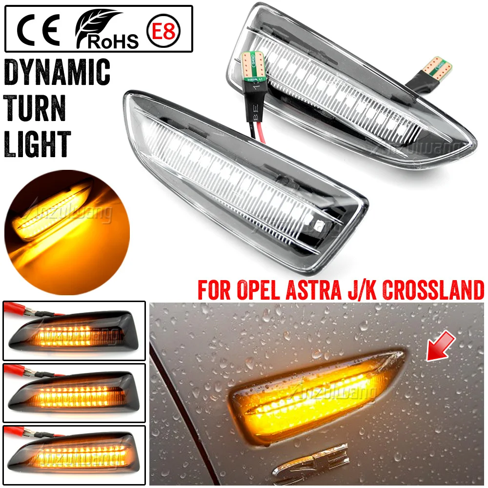 

2PCS Led Dynamic Side Marker Turn Signal Light Sequential Blinker For Opel Astra J Astra J K Zafira C Insignia B Grandland X