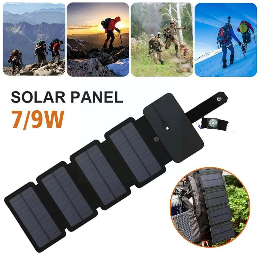 

Folding Outdoor Mobile Charging Panel Usb Output Devices Camp Hiking Backpack Travel Power Supply For Smartphones Z2r5