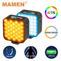 mamen 2022 new rgb video light led painting lamp with magnetic 2000mah chargeable for selfie vlog ambient lighting camera light