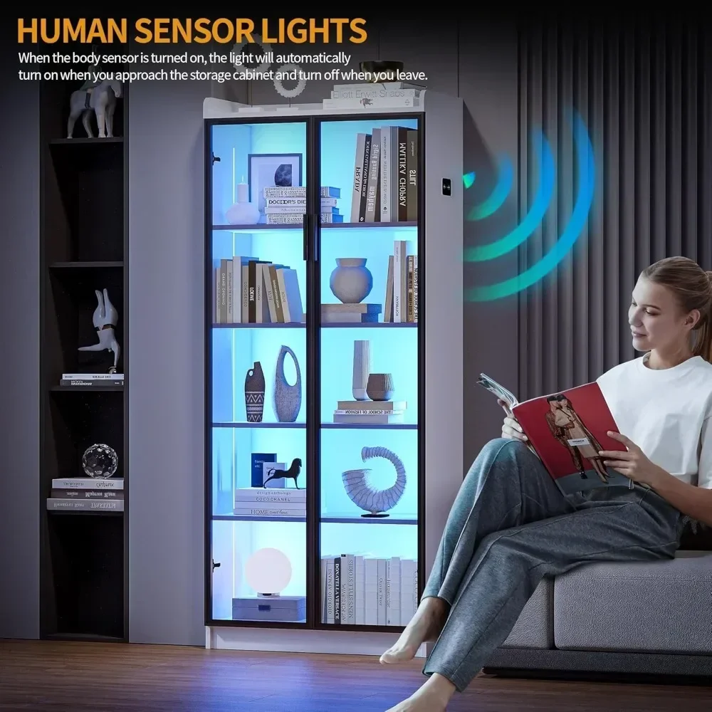 Стеклянный шкаф с акриловой стеклянной дверью стандартный книжный 3-цветным