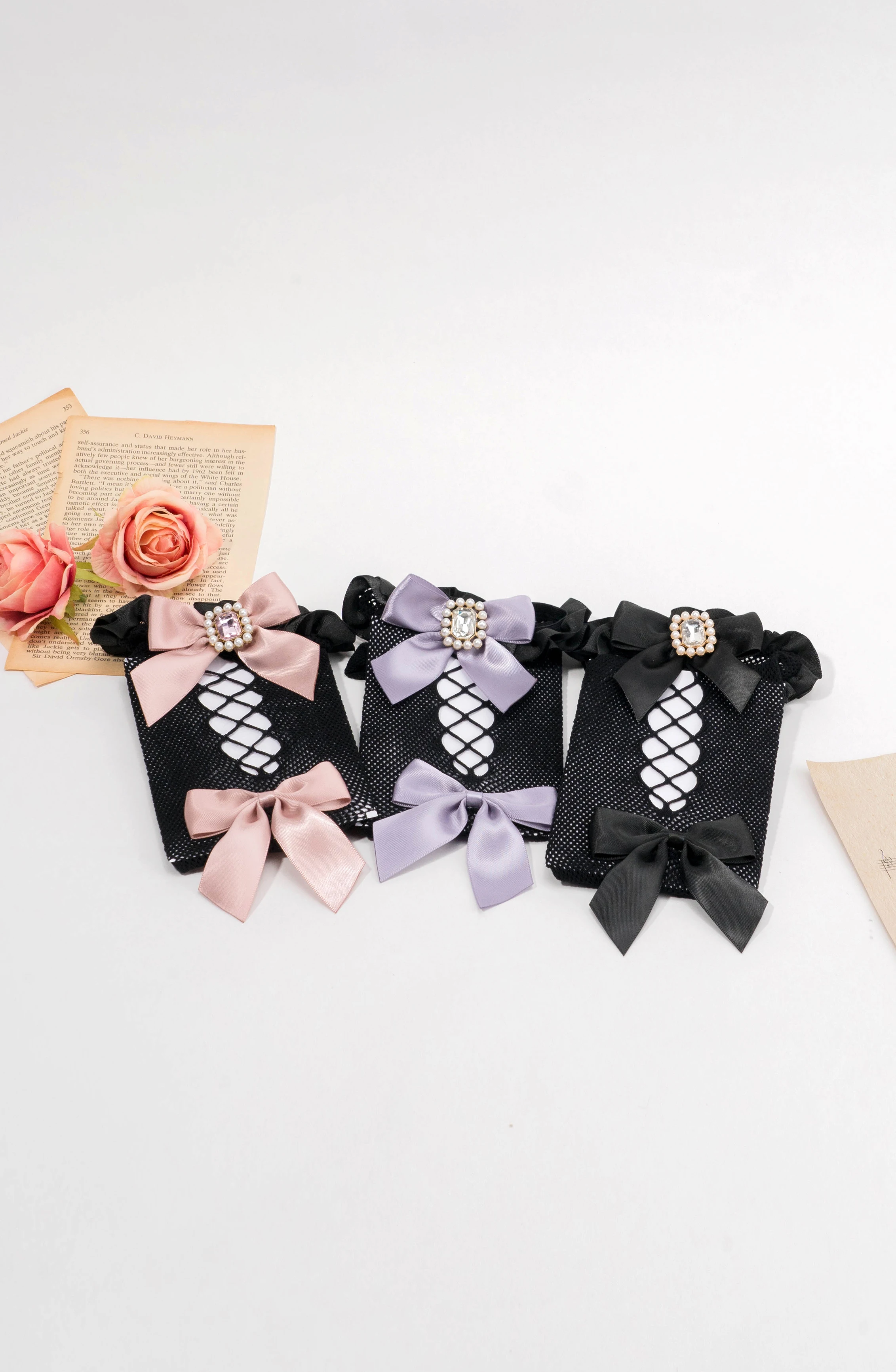 Japanese Style Summer Socks Mine Mass-Produced Lace Square Diamond Bow Sweet Cute Girl Socks Calf Mesh Stockings for Women