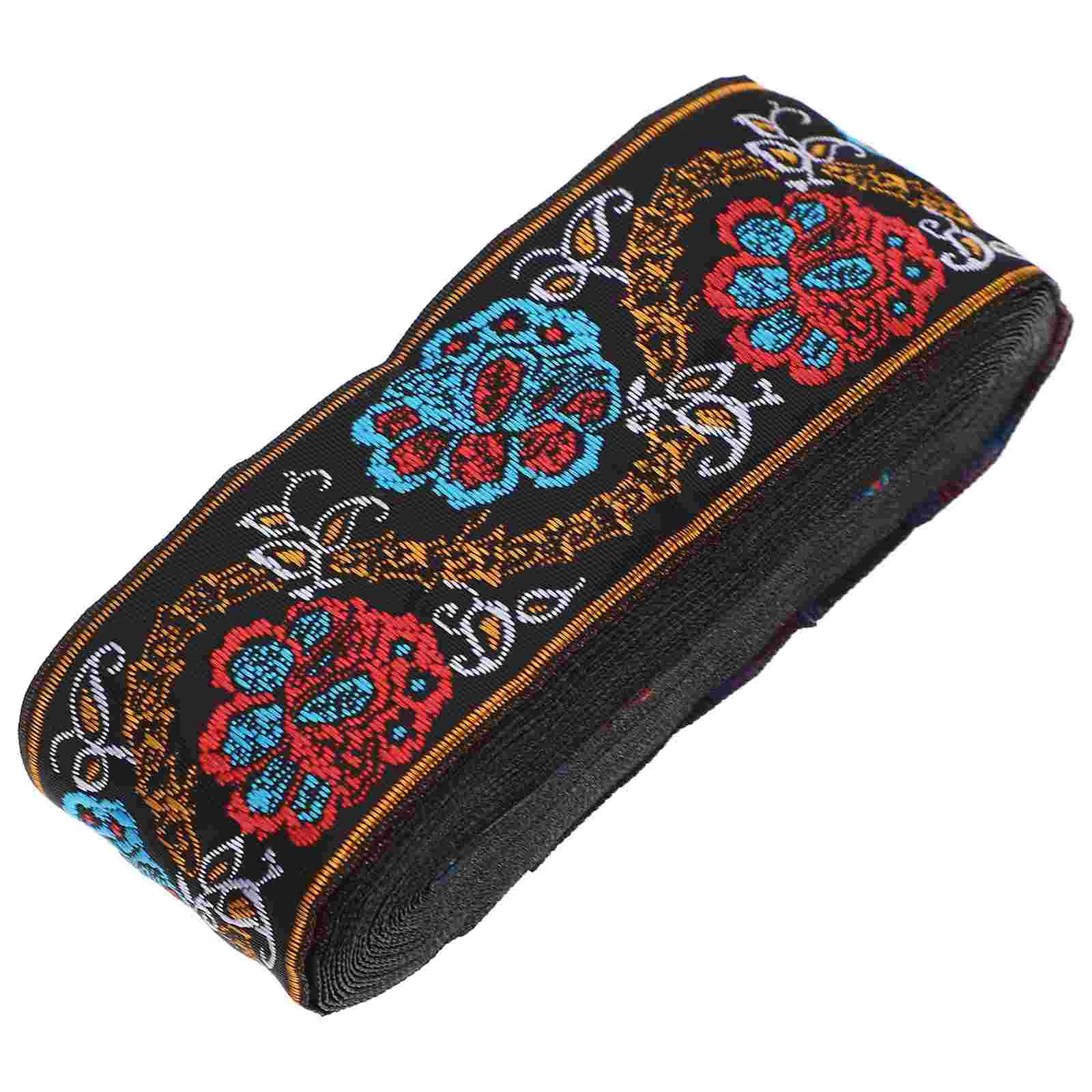 

Ribbon Trim Strap Jacquard Ethnic Guitar Diycraft Fabric Floral Belt Instrument Woven Embroidered Clothingmaking Vintage Braid