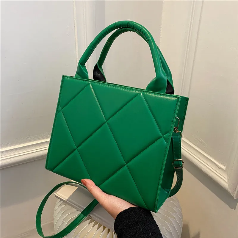 2023 New Spring Women Shoulder Bag Trendy Plaid Pu Leather Crossbody Bags Fashion Ladies Handbags Brand Designer Top Handle Bag