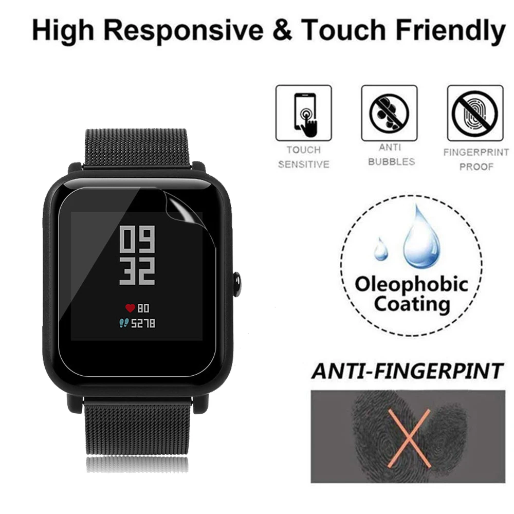 Защитная пленка для смарт-часов Xiaomi Bip GTS 2 mini 3 2e GTR Pro защитная экрана Amazfit не стекло