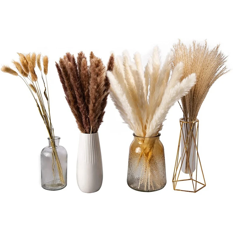 

A63I Pampas Grass Decoration Dried Flowers,Hay Bouquet Set,Pampas Grass,Rabbit Grass Boho Home Decor Room Wedding Party