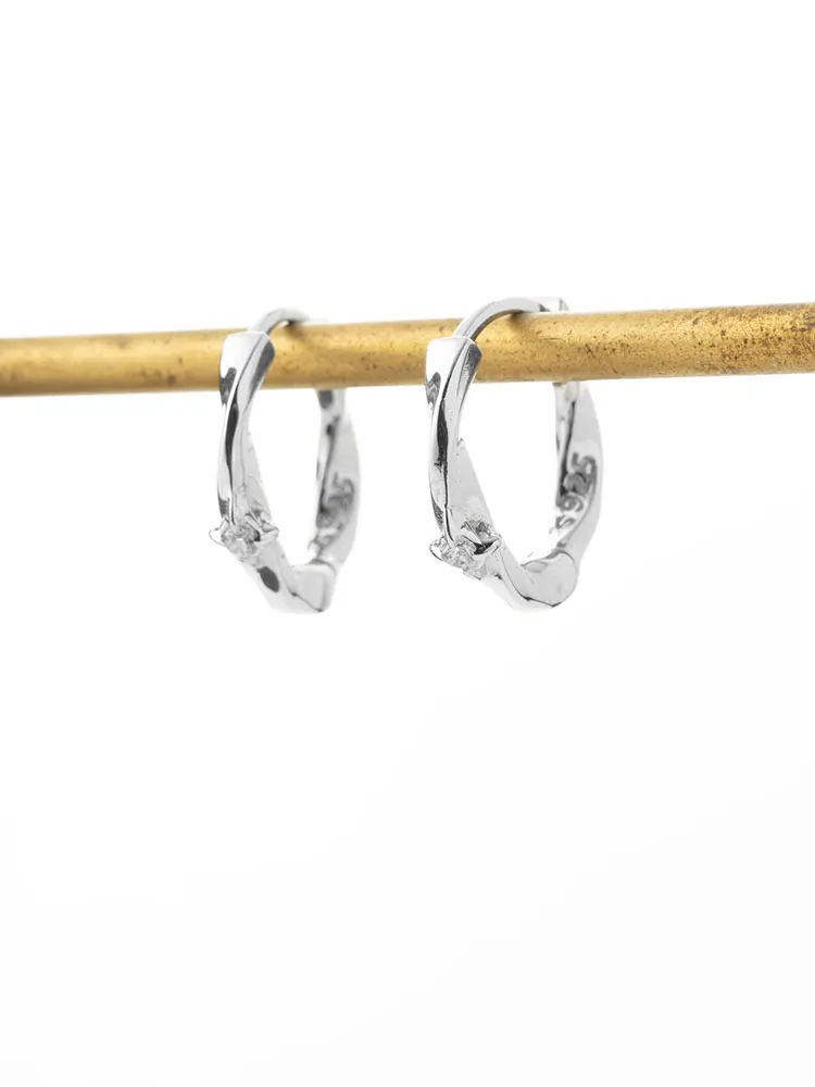 Aci Xicheng стерлингового серебра 925 роскошные серьги Mobius с цирконом мужские