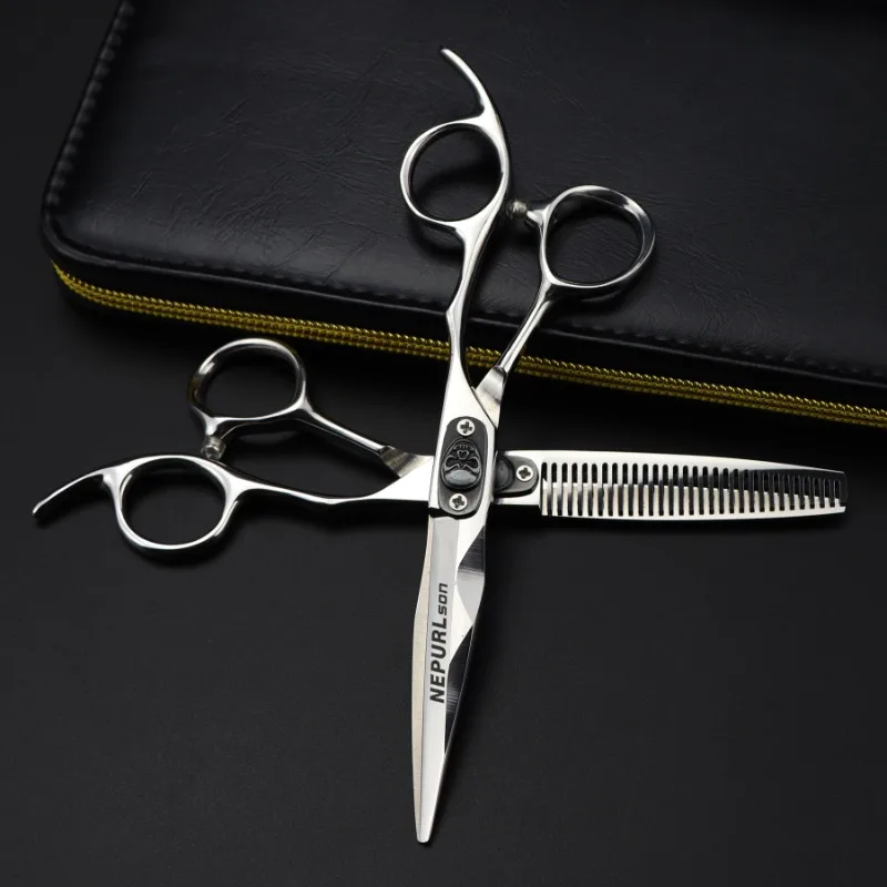 

professional Japan 440c steel 6 inch Bull head hair cutting scissors haircut thinning barber cut shears hairdressing scissors