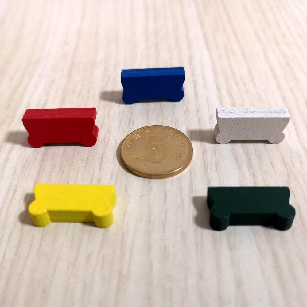 

50 pieces 20*10*5MM Colorful Wooden Cart Car Shape DIY Game Pieces Marks For Board games Accessories