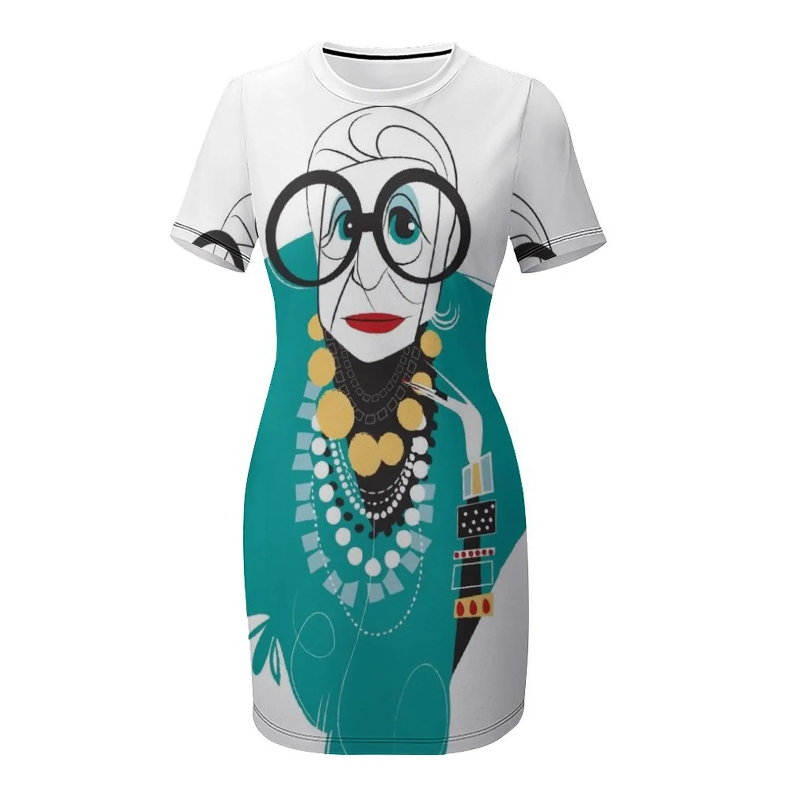 Iris Apfel Платье с короткими рукавами Женские платья летние женские длинные