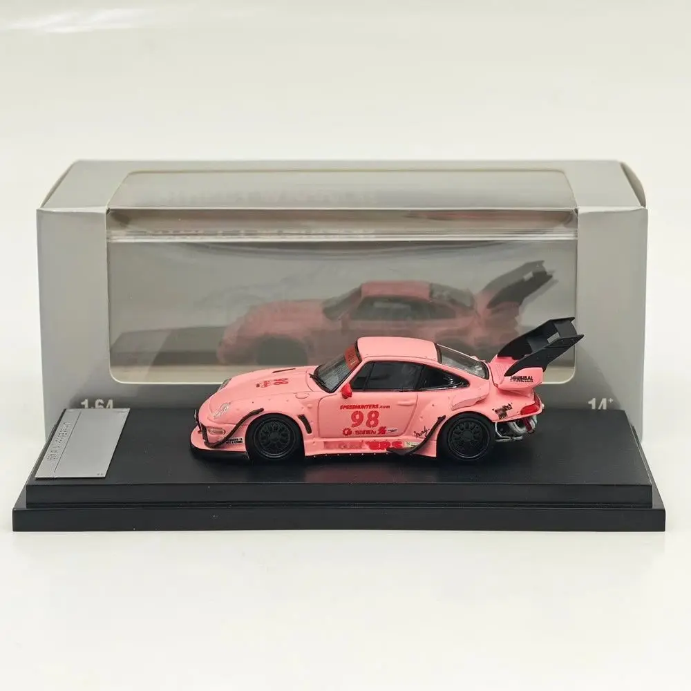Фото SW 1/64 для RWB 993 Rauh-Welt Begriff # 98 # Миниатюрная коллекционная модель автомобиля 91 Matte Pink/Green Diecast, ограниченная серия №2