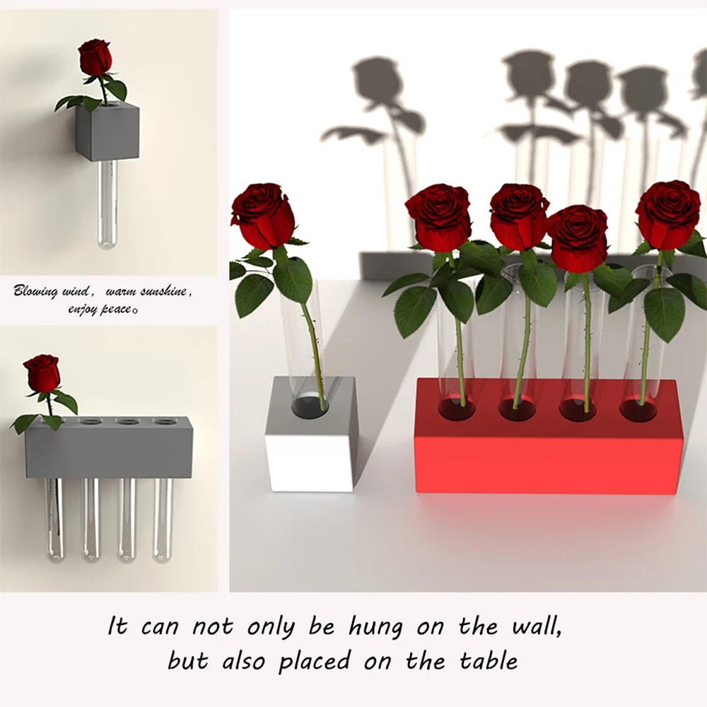 Фото Держатель для вазы Pinkmore из бетонного стекла, силиконовые формы, цементная креативная форма для контейнера в форме цветка, простой дизайн №4