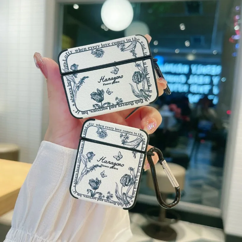 Чехол с белой розой в стиле ретро для Airpods Pro 2